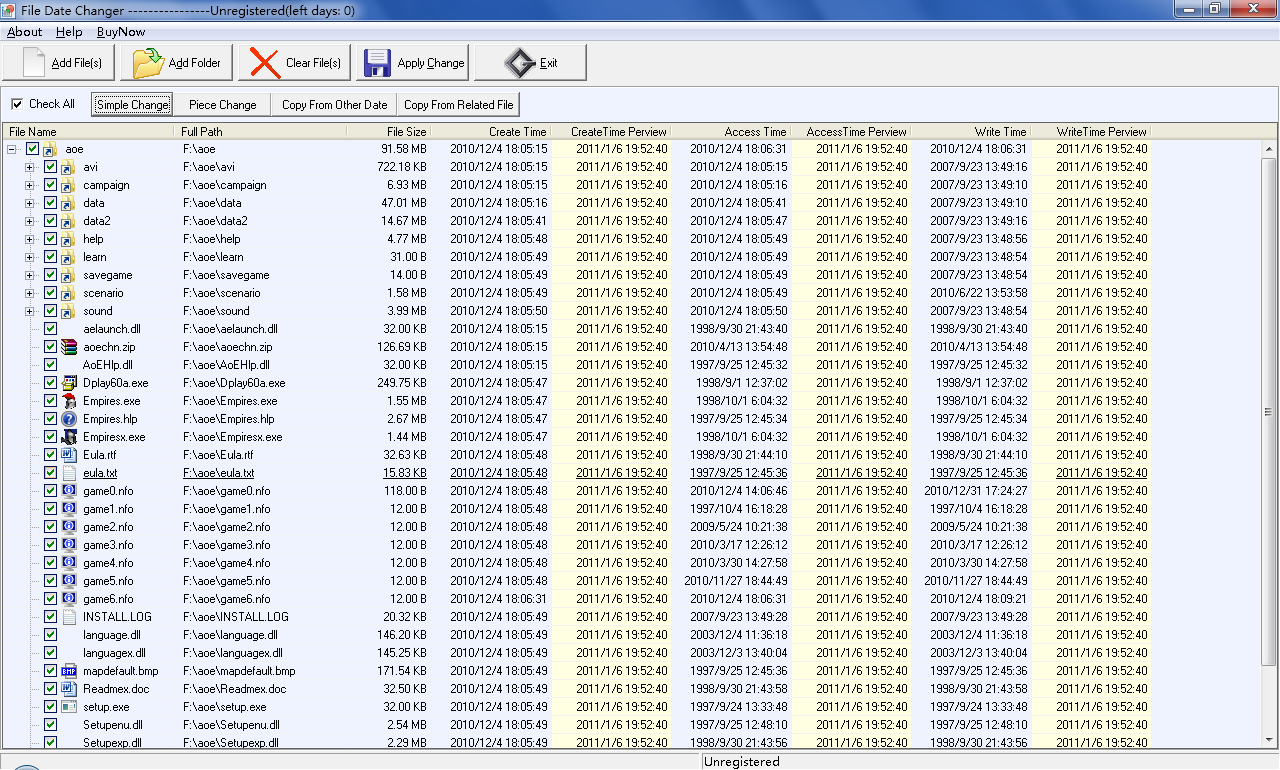 Change File Date screenshot Change File Date screenshot